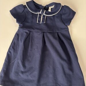 Janie and Jack Navy Dress with White Trim